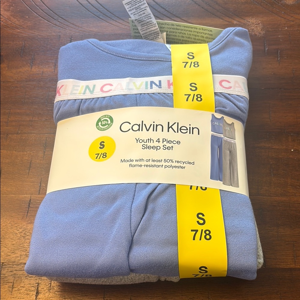 NWT Calvin Klein Blue Pajama Set Soft Cotton Blend